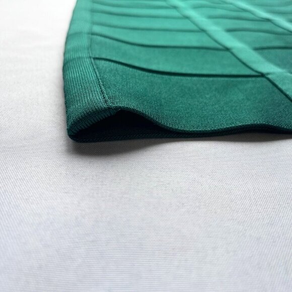 NWT HERVÉ LEGER EMERALD GREEN BANDAGE HIGH RISE PENCIL SKIRT - XS - Picture 13 of 15